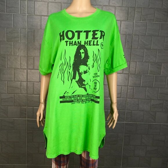 HYSTERIC GLAMOUR Oversized Unisex Green Black Logo Graphic Tee Shirt Size XL 2XL - Picture 4 of 9